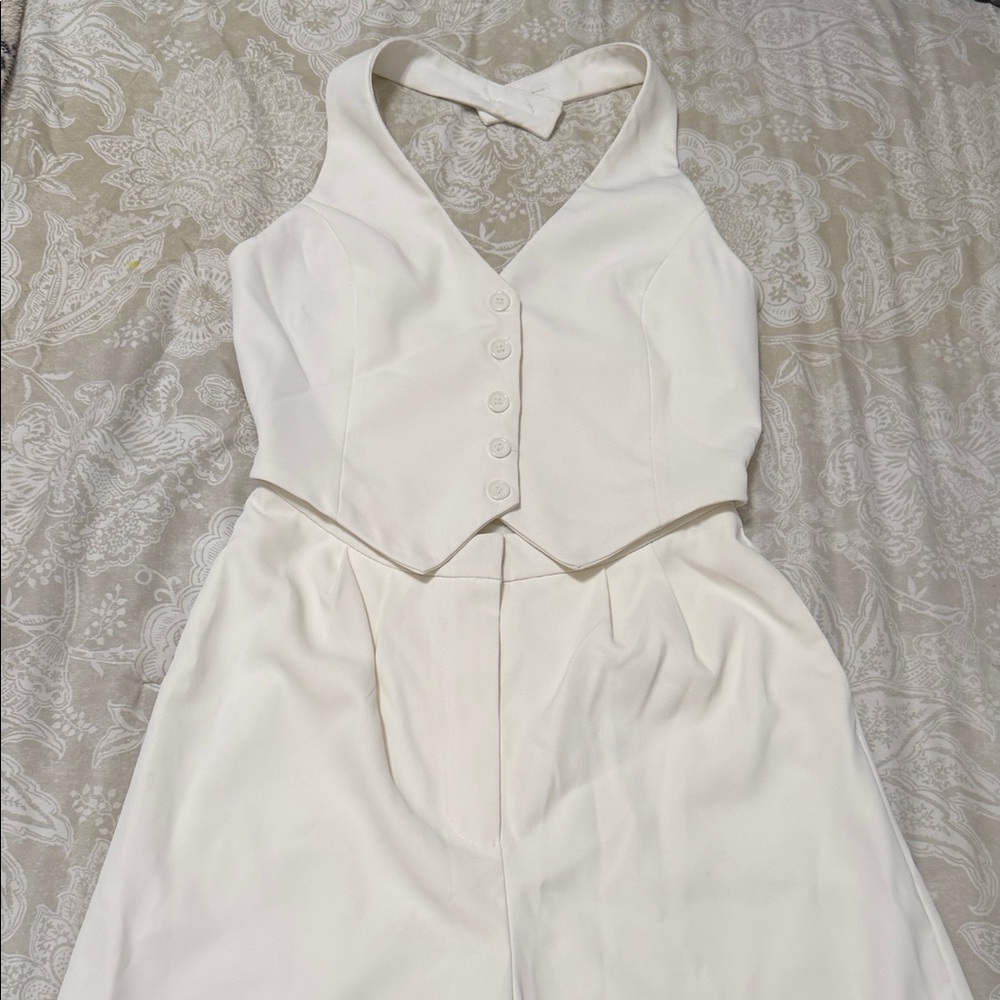 Chic Cream Halter Jumpsuit